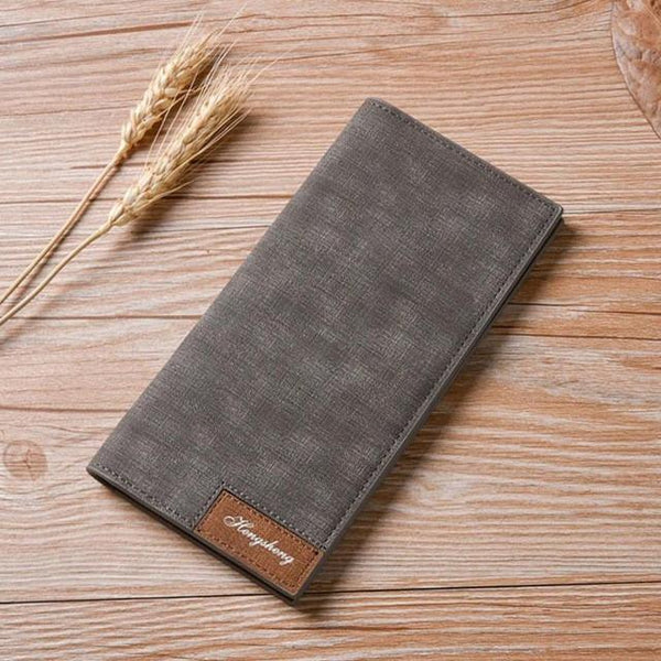 nubuck black leather men's wallet zipper Long Section Bifold Business Leather Wallet Card Coin Wallet Purse Drop shipping