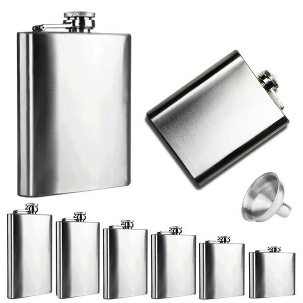 2016 Hot Sale Flask Trustworthy 1pc 10 8 7 6 5 4 2oz Stainless Steel Hip Flask Liquor Whisky Alcohol Cap Funnel Drinkware Bottle