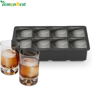8 Grid Ice Mold Party Bar Ice Tools Square Silicone Ice Molds For Whiskey Cocktail Frozen Silicone Cubes Tray Ice Maker BPA FREE