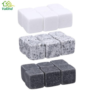 6Pcs Natural Whiskey Stones Rock Ice Cube Stone Sipping Whisky Alcohol Cooler Wedding Favor Gifts Christmas Bar Accessories