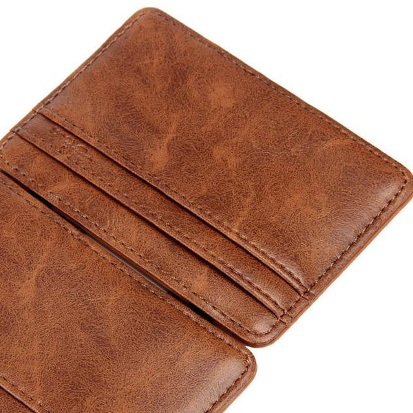 Luxury Mini Neutral Magic Bifold Leather Wallet Card Holder Wallet Purse