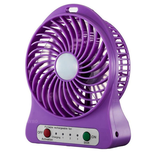 USB Mini Fan Portable Electric Fans LED Portable Rechargeable Desktop Fan Cooling air conditioner portable fan has a battery
